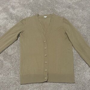 Classic Tan Cardigan Sweater